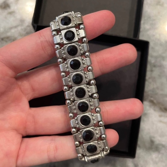 Stretch Silver & black bracelet. Intricate. Unique. - Picture 3 of 4